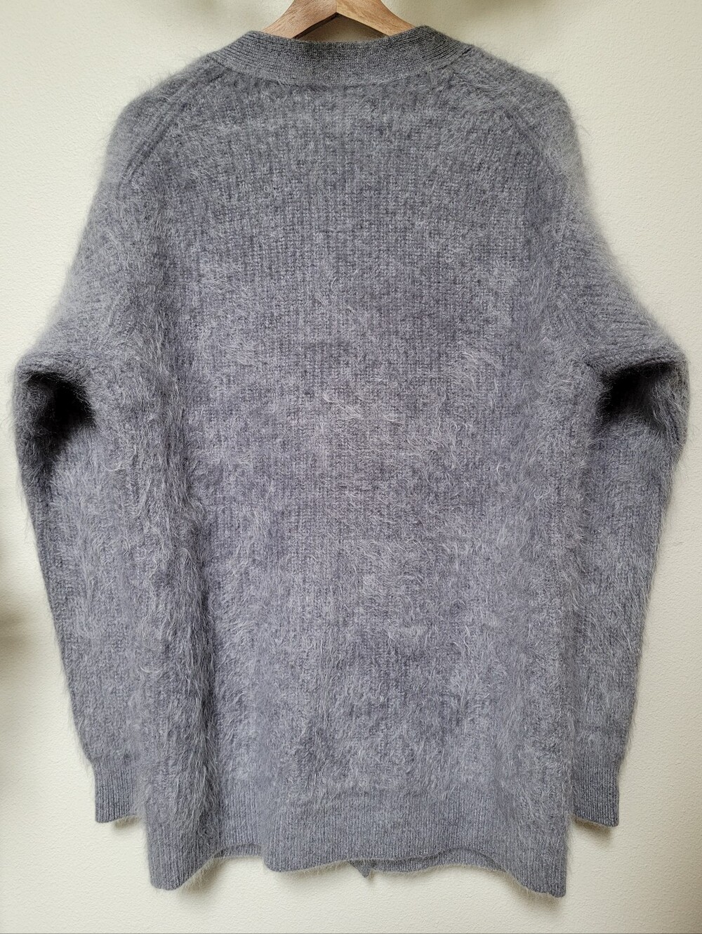 J. Crew 100% Brushed Cashmere Spring Street Oversized V-neck Cardigan, Gray - Picture 4 of 16
